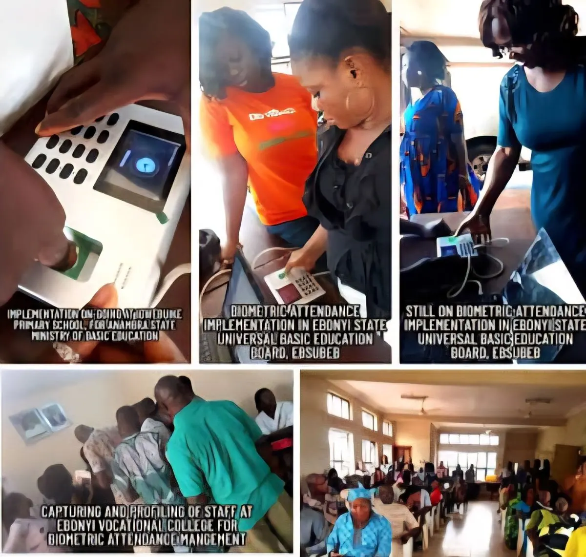 Biometric attendance capturing collage, Ebonyi SUBEB