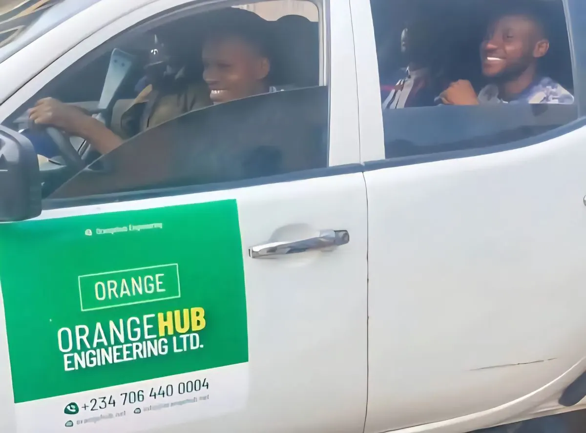 Orangehub Engineering branded field vehicle